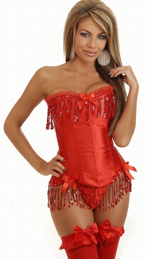 Pendants red sequins Corset